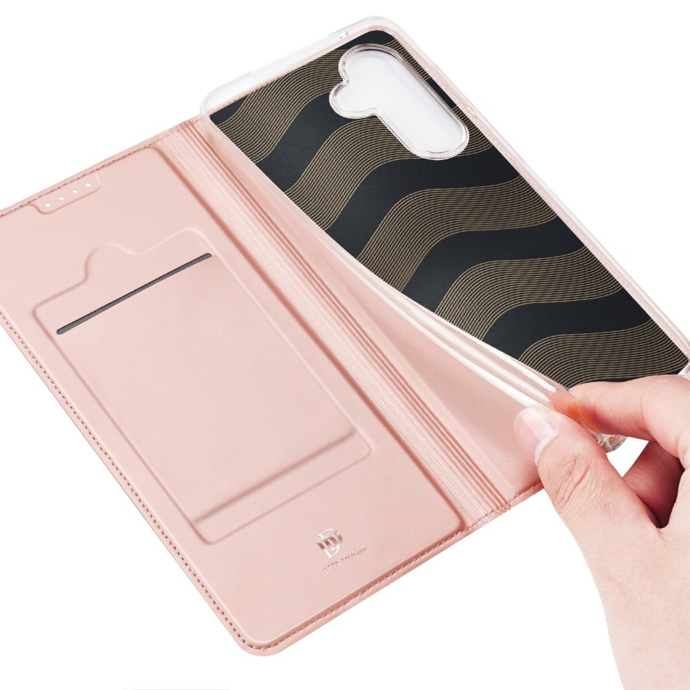Samsung Galaxy A55 Flip Wallet Cover Leder Tasche - Roségold