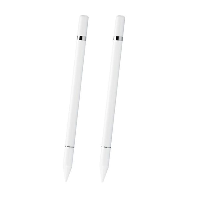 2 i 1 Stylus pen med skrivefunktion Hvid 2-pakke