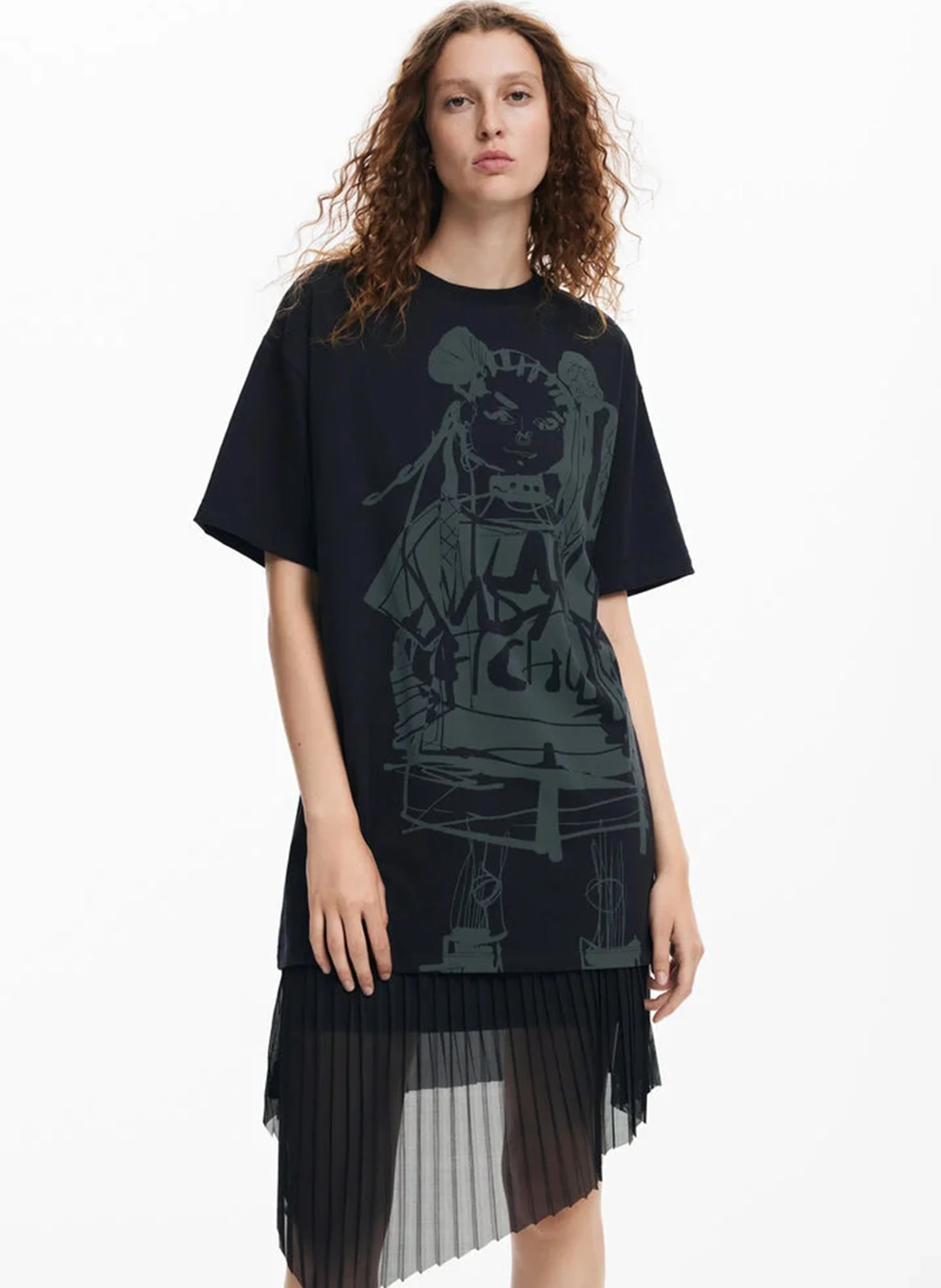 Robe courte oversize| Noir