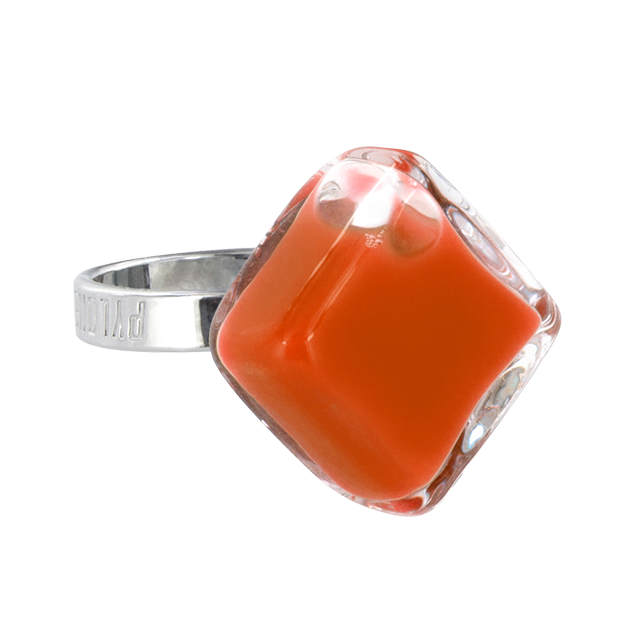 Bague en verre soufflé - Losange Nano Milk