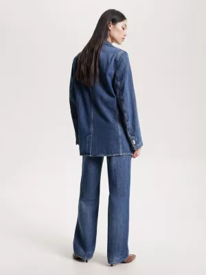Blazer jeans folgado e oversized