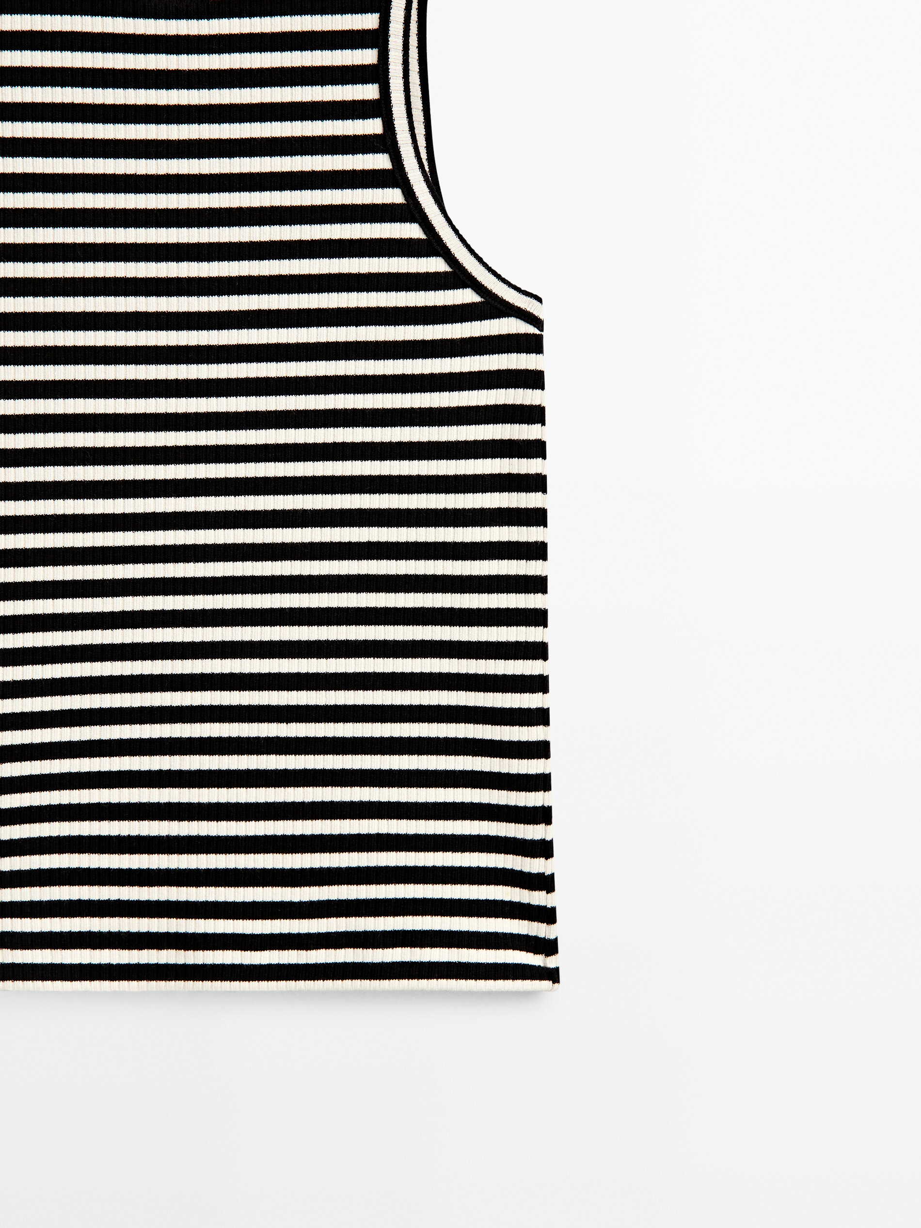 Camiseta Canalé listrada sem mangas - AZUL MARINHO