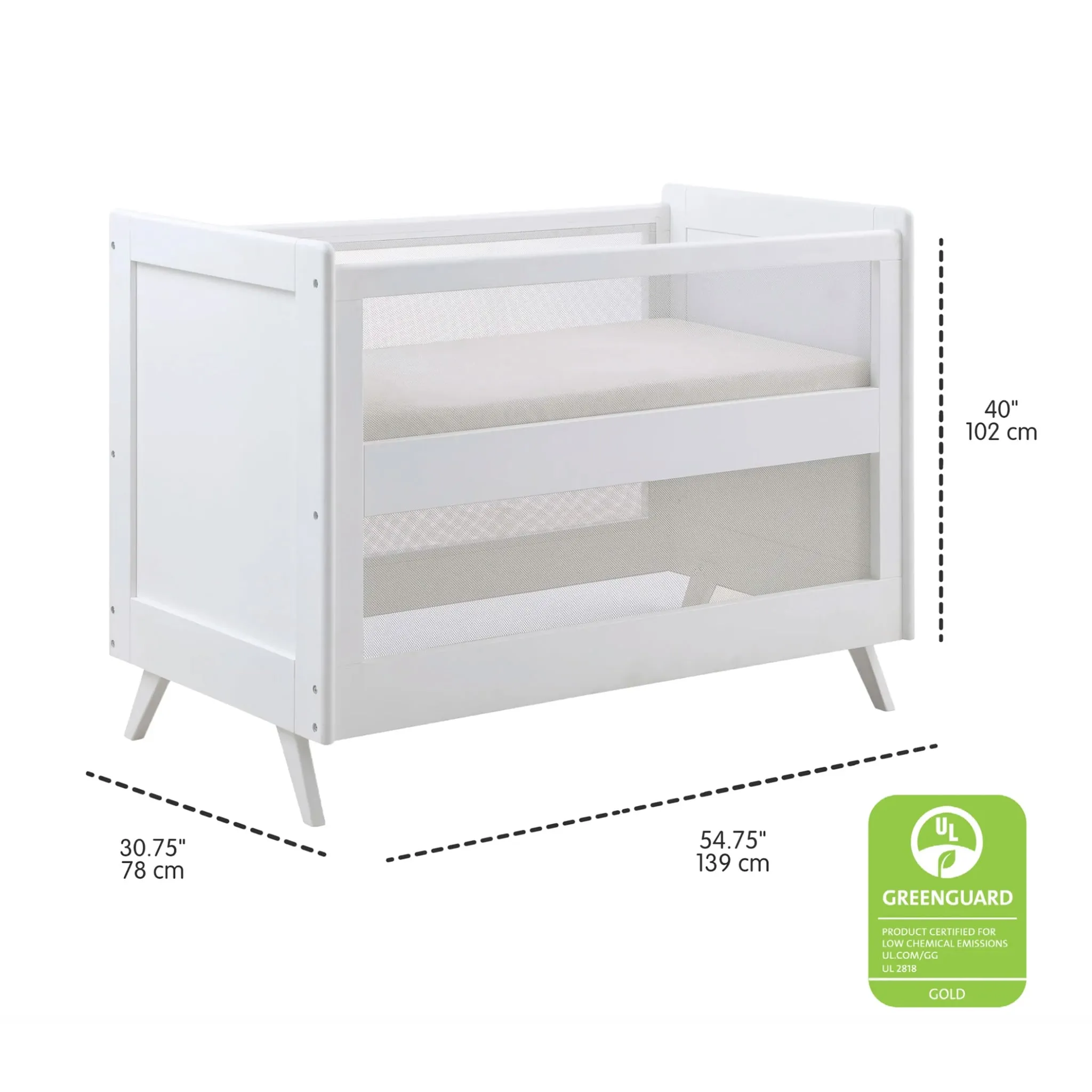 BreathableBaby Couchette Convertible Breathable™ Mesh 3-in-1 - Blanc