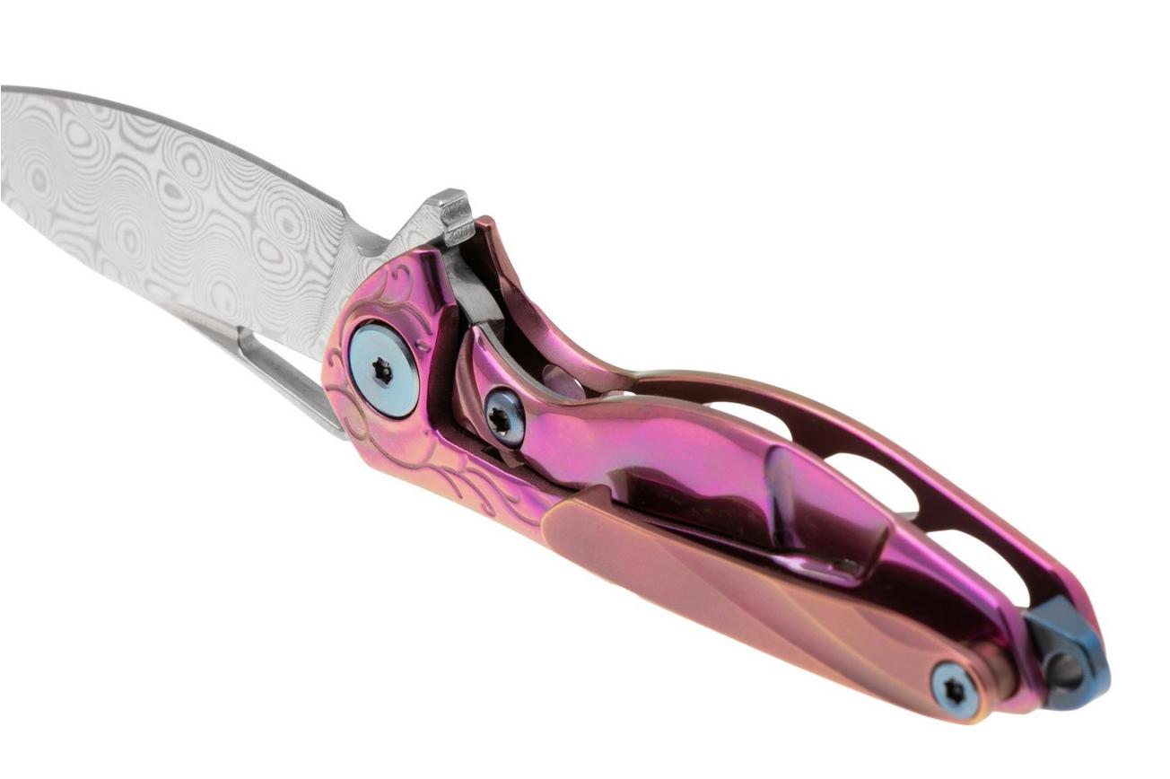 Rike Mini Hummingbird zakmes damascus, roze