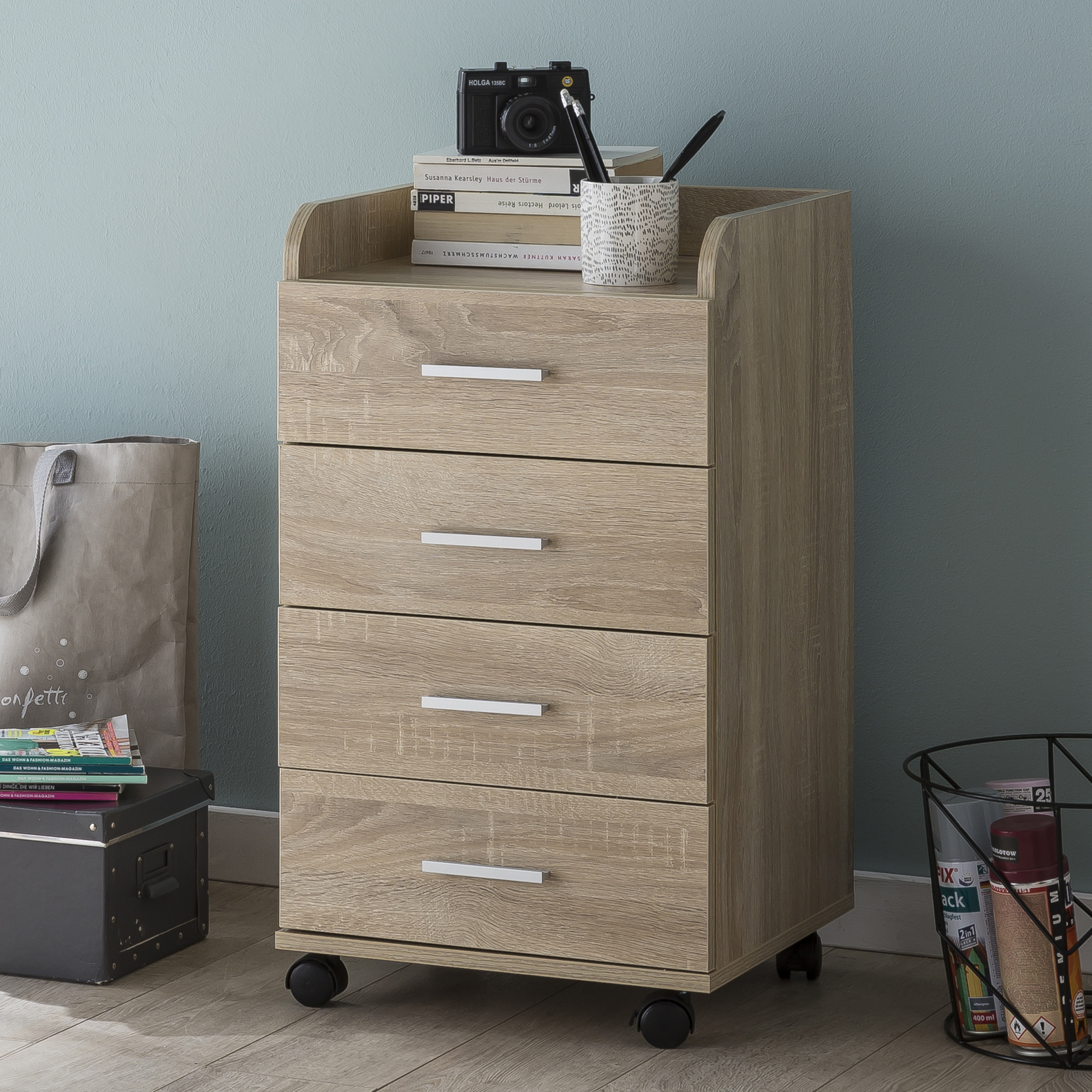 Rollcontainer - Sonoma Eiche - 33 cm breit