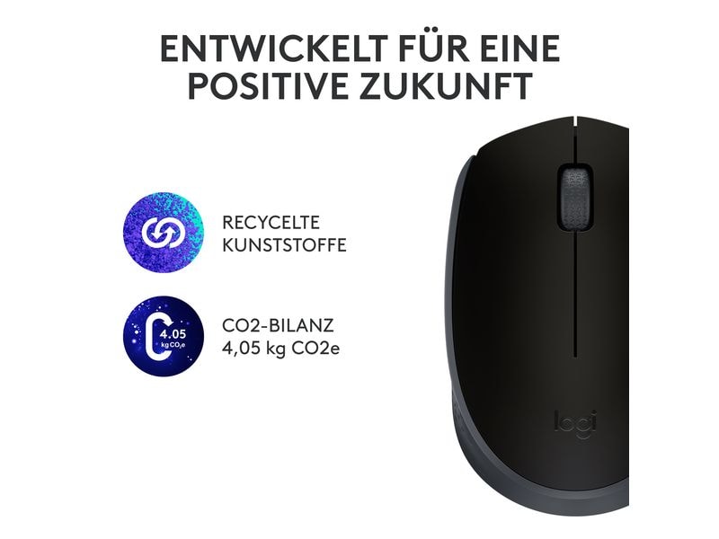 Logitech Mobile Maus M171 , kabellos Kleine Wireless-Maus für Links- & Rechtshänder mit bis zu 12 Monaten Batterielaufzeit