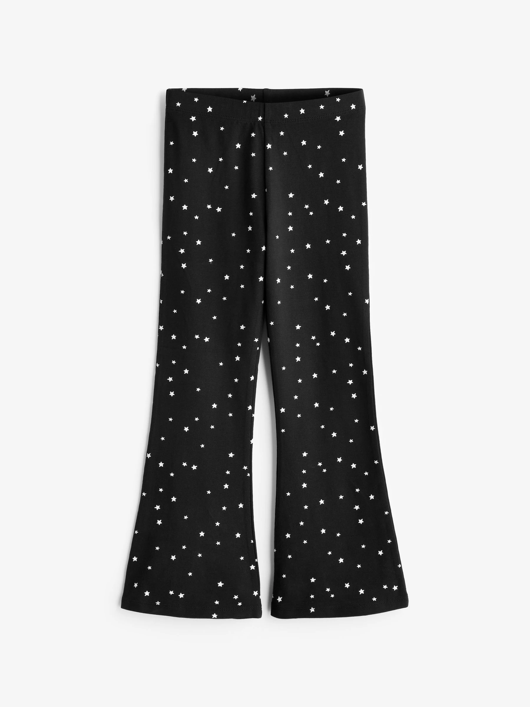 Zwart met sterrenprint - Uitlopende legging (3-16jr)