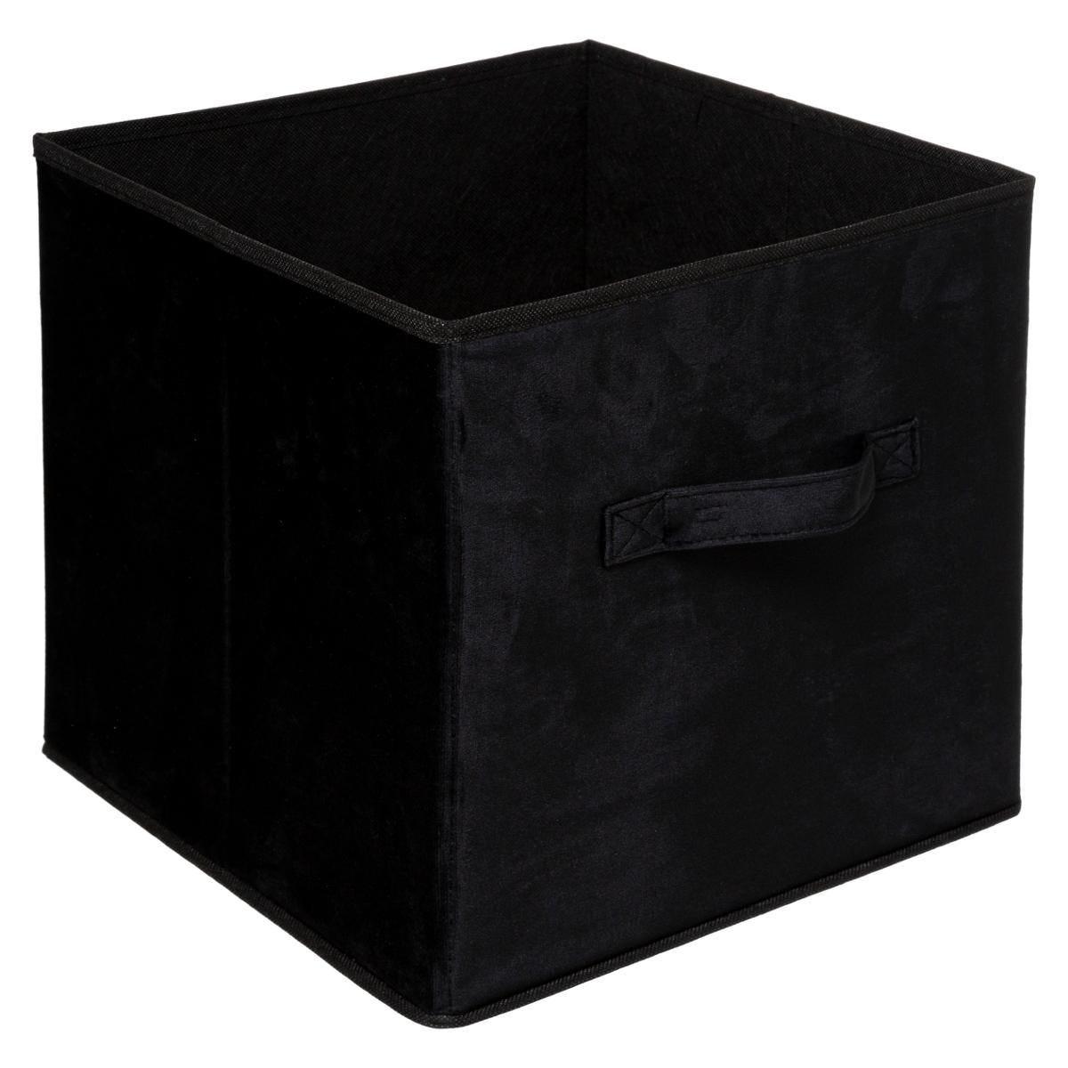 BOITE RANGEMENT VELOURS NOIR 31X31CM