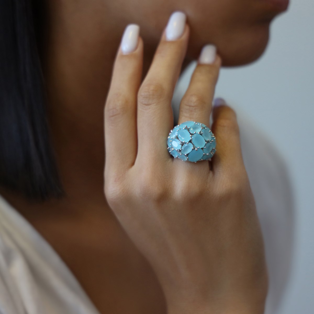 Bague Argent Cabochon Reve Bleu