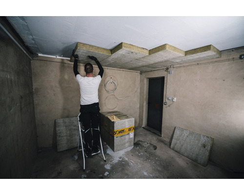 ISOVER Topdec Universele ondergrondse garage- en kelderplafondisolatie met gecoat bovenvlak WLG 035 800 mm x 625 mm x 100 mm