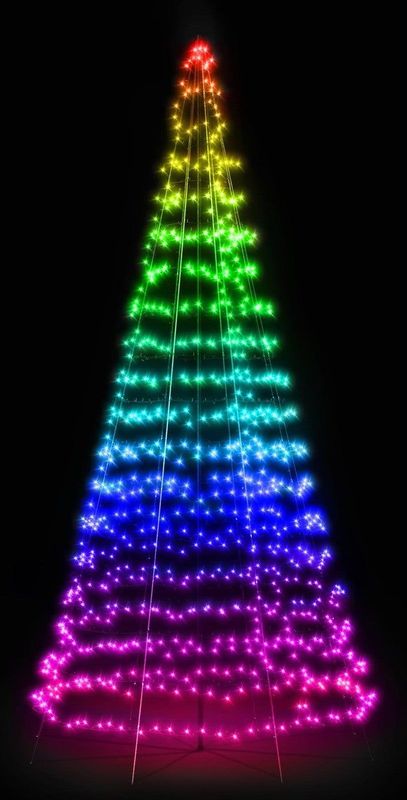 Twinkly generation II LED kerstverlichting ledboom 1000 lampjes 6 meter excl. paal multicolor