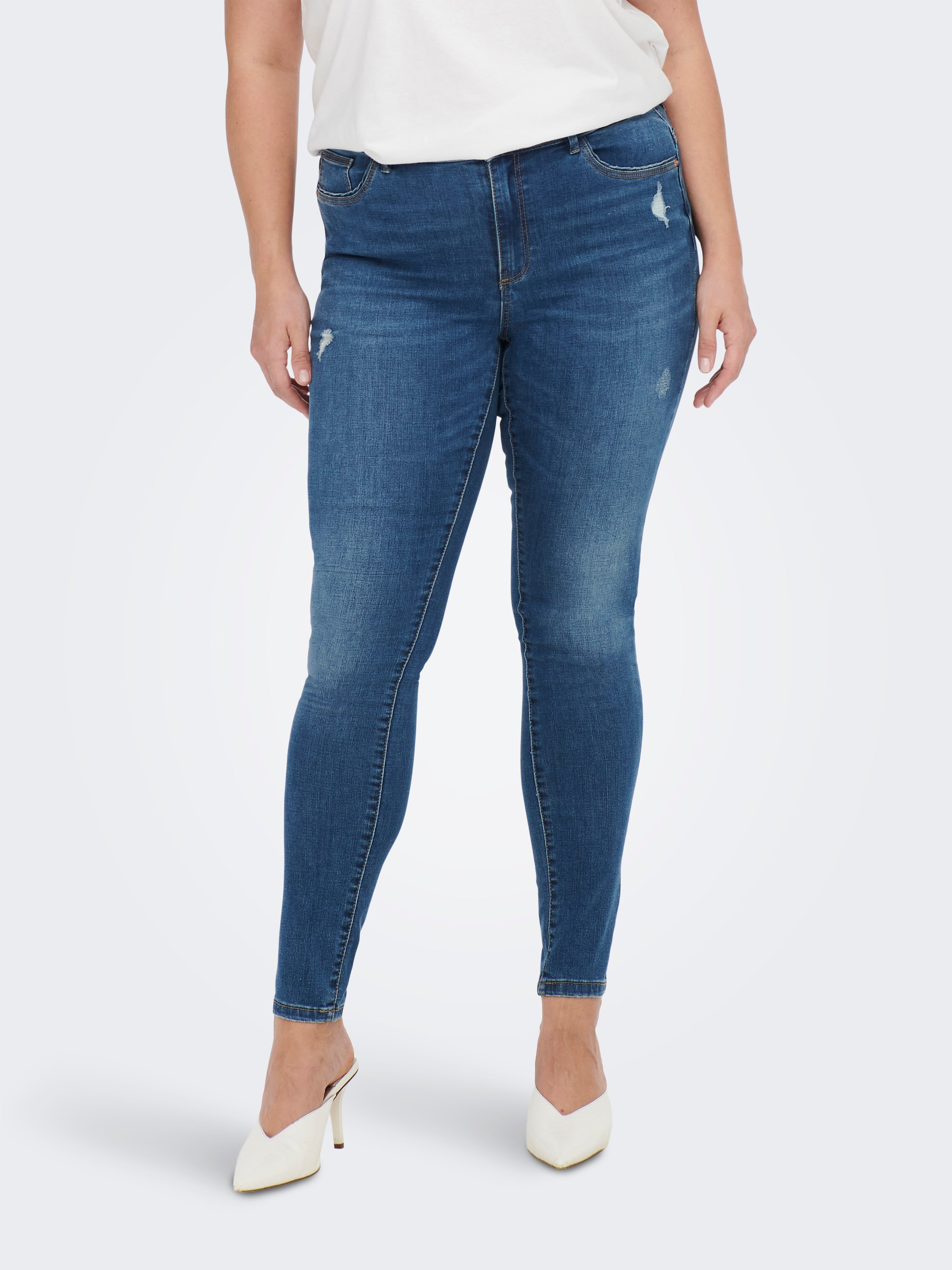 CARSALLY Mittlere Taille Skinny Fit Jeans Medium Blue Denim