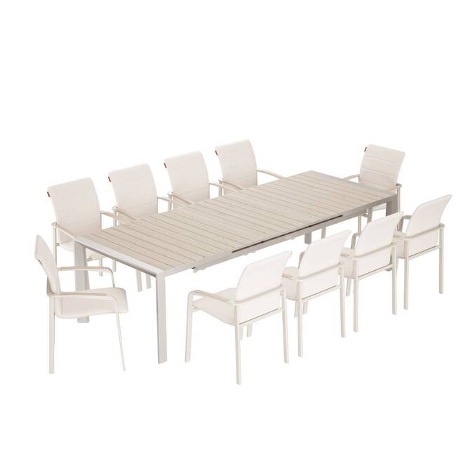 Fauteuil de jardin empilable DIESE Ivoire & Argile