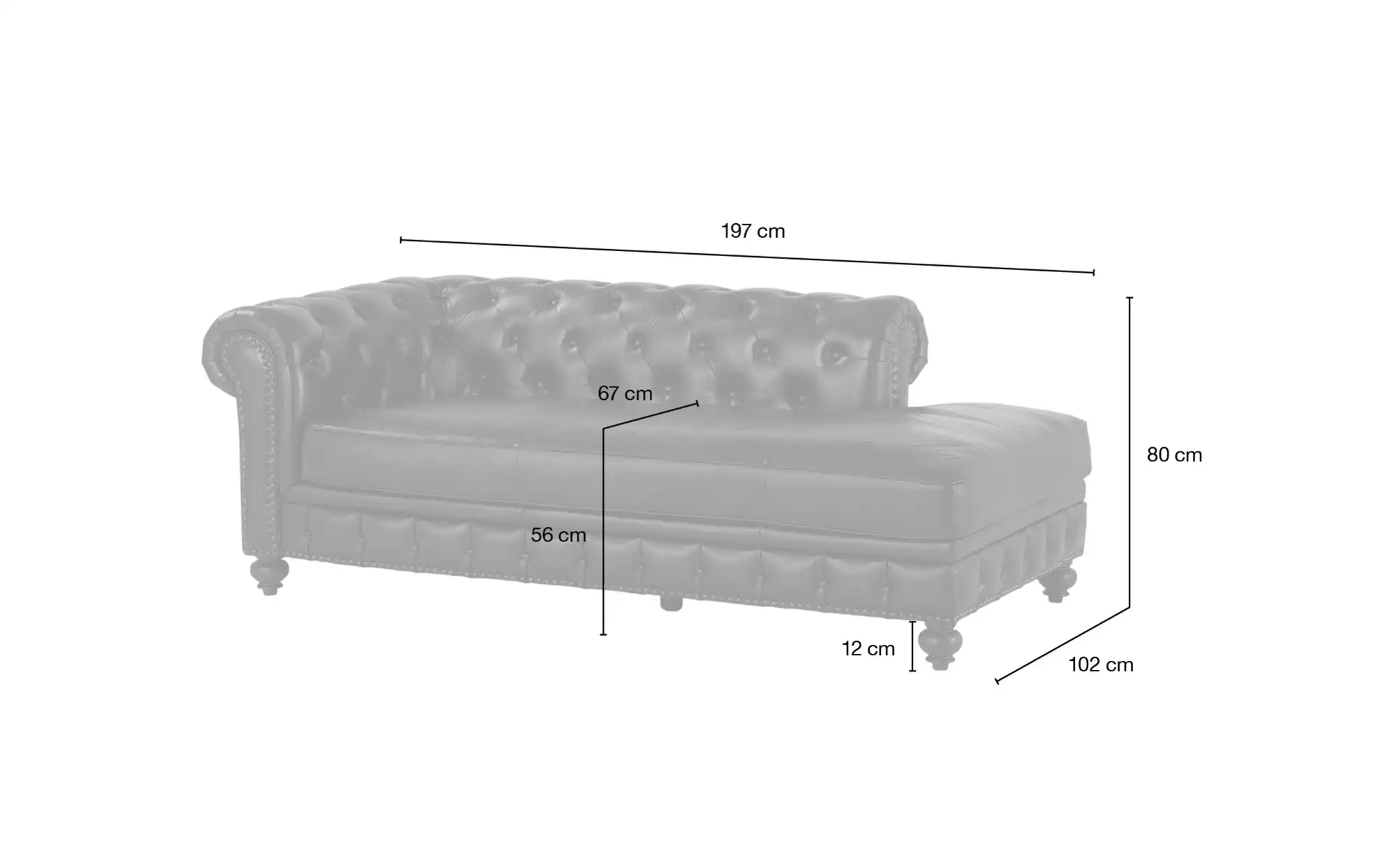 uno Recamiere Chesterfield