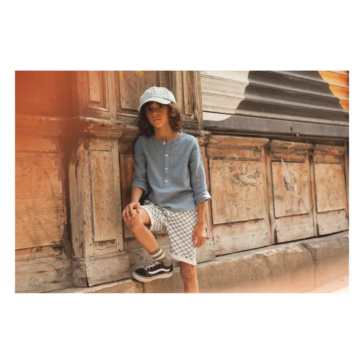 Louis Louise Kurta Oncle Gaze de Coton | Bleu