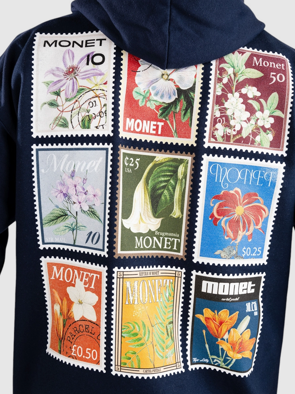 Monet Skateboards Floral Stamps Hoodie deep navy