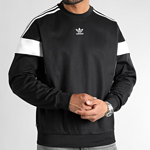 Sweat Crewneck A Bandes Cutline HN6117 Noir