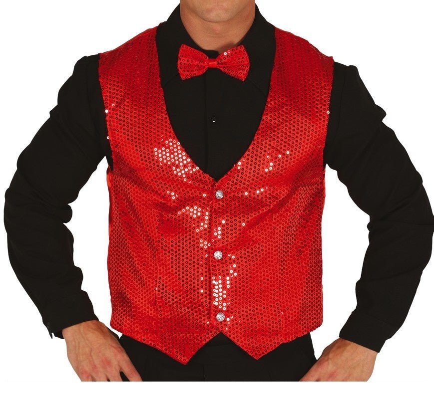 Glitter Gilet Rood