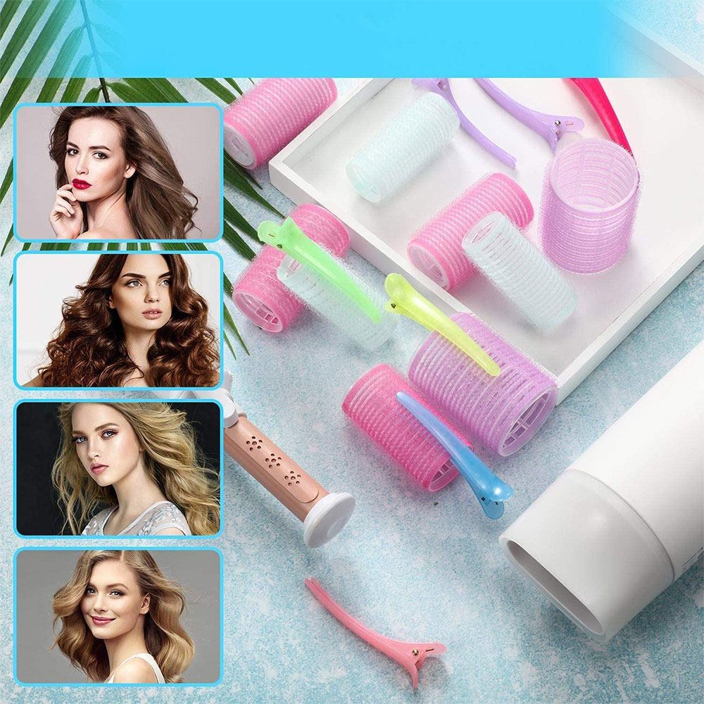 (28-tlg. Set) Ø15-35mm Locken Wickler Haar Styling ohne Hitze selbsthaftende Wickler in 3 Grössen   Haarspangen - Div. Farben