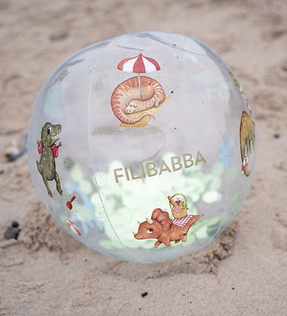 Filibabba Wasserball - Alfie - 40 cm - Dino Strand m. Konfetti