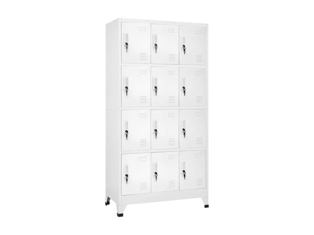 Armoire à casier avec 12 compartiments 90x45x180 cm