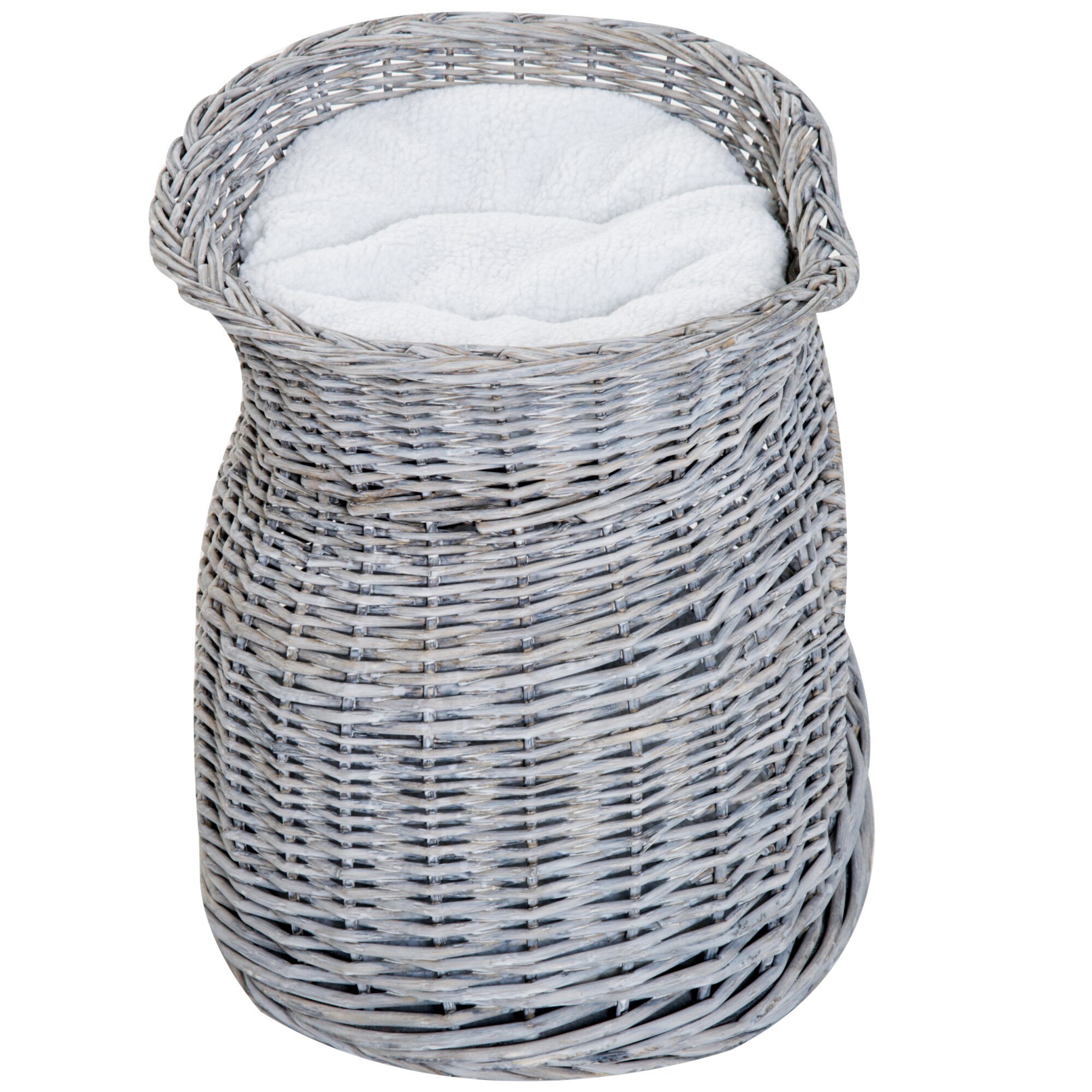 PawHut Katzenkorb mit 2 Kissen grau 56 x 37 x 40 cm (LxBxH)