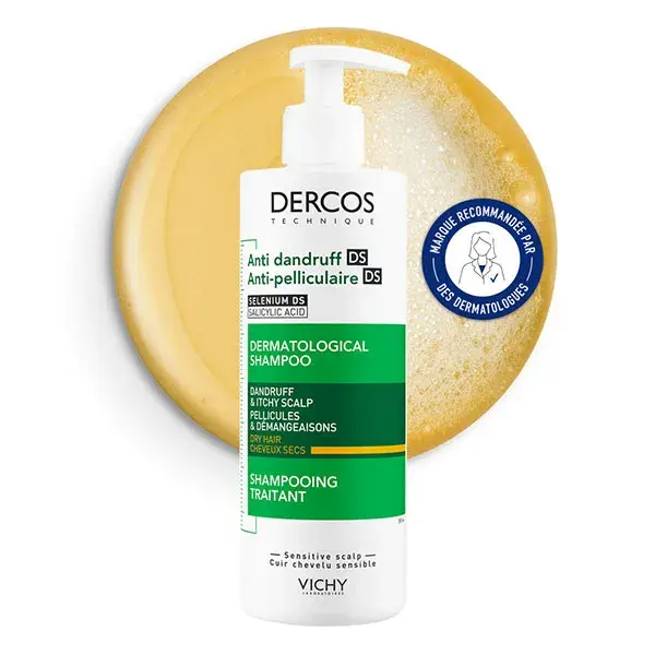 Shampoo de Tratamento Anticaspa Vichy Dercos DS para Cabelos Secos 390ml