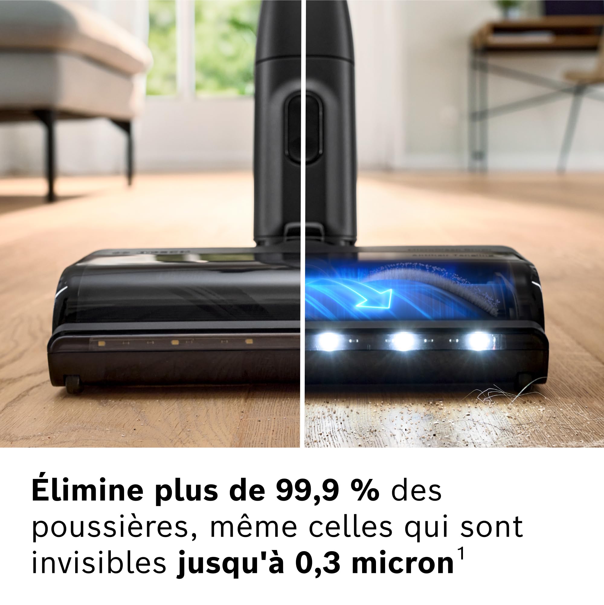 Bosch, aspirateur Balai sans Fil, Unlimited 9, Batterie 3.0 Ah, Technologie MicroClean, bac à poussières Facile à Vider, éclairage LED, Vert, BBS921TB