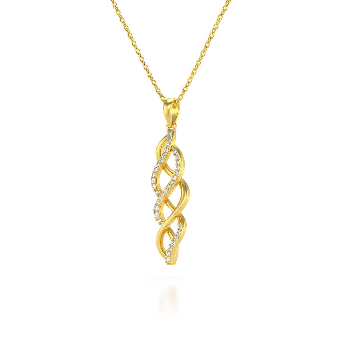 Collier Pendentif ADEN Or 585 Jaune Diamant Chaine Or 585 incluse 2.694grs