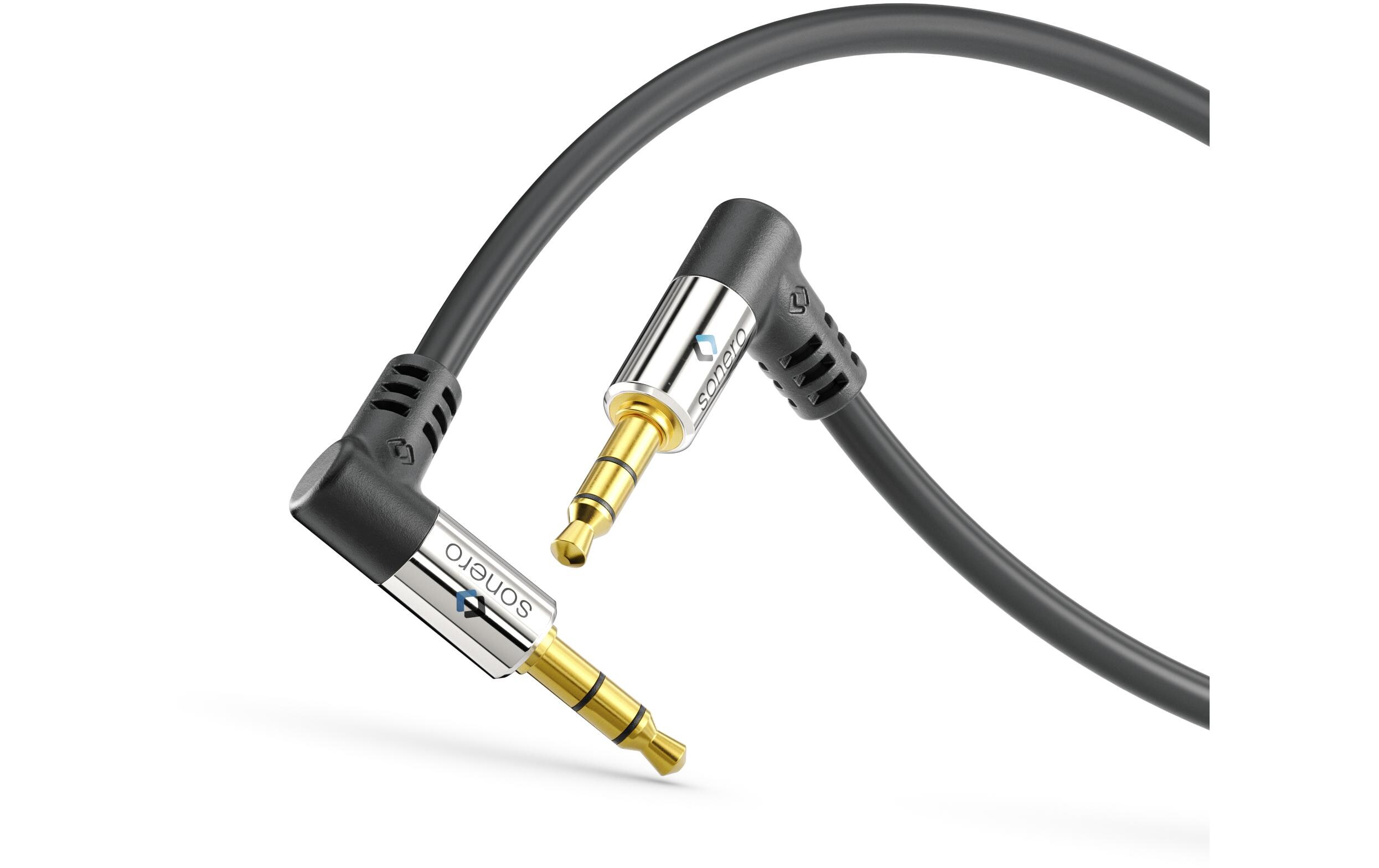 Audio-Kabel 3.5 mm Klinke - 3.5 mm Klinke 0.5 mStereo-Audiokabel, Winkelklinke-Winkelklinke