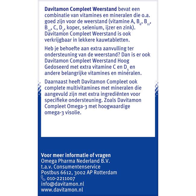 Davitamon Compleet Weerstand Met Vitamine C & D 100 Stuks