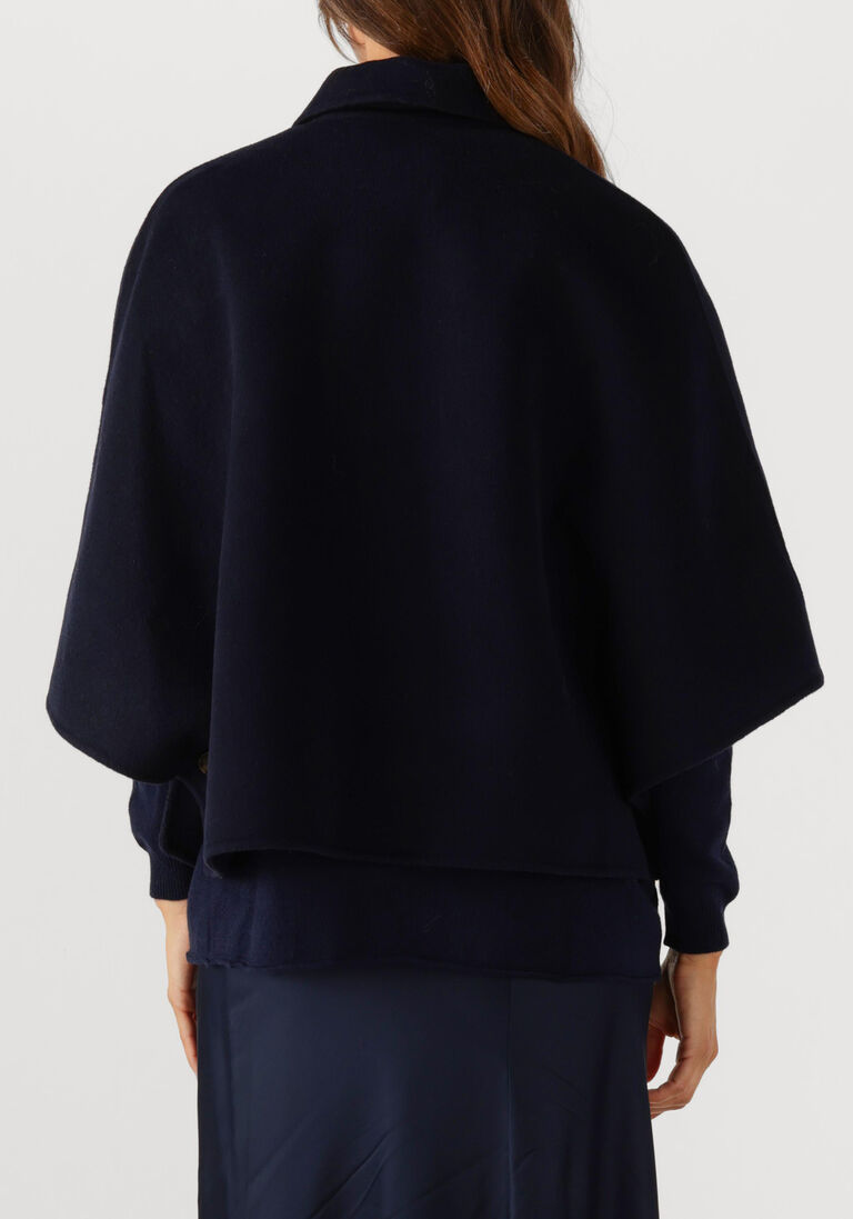 donkerblauwe alter ego faux fur jas lena