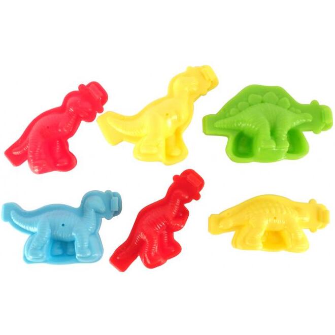 Lot moules 3d dinosaures graine creative pour pate a   modeler 2 faces 6 unites      coloris assortis