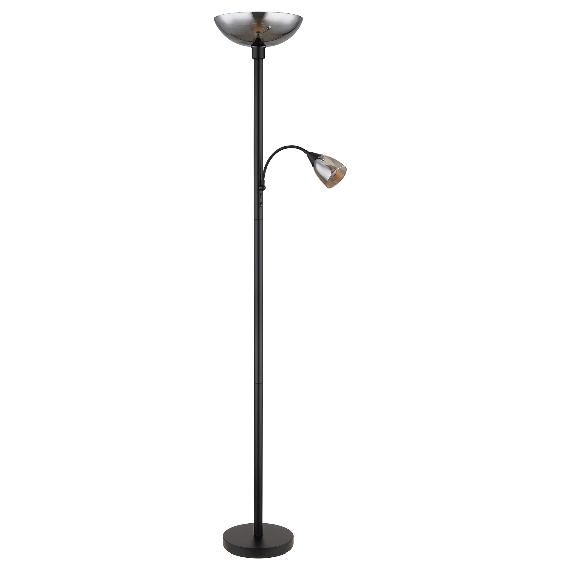 Deckenfluter - schwarz - rauchfarben - 178 cm