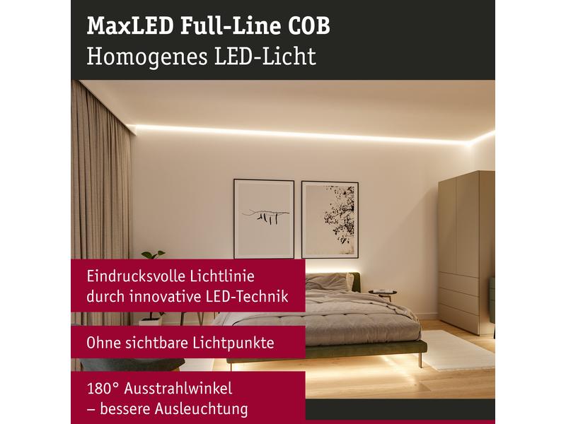 Paulmann LED-Stripe MaxLED 500 Basis Set COB, 2700 K, 1.5 m LED Streifen Full-Line COB Basisset