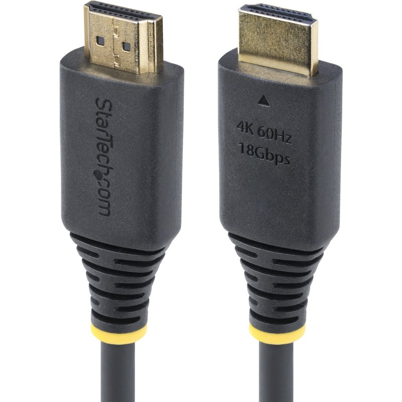 StarTech.com Câble HDMI Haut Débit de 30cm Certifié Premium, 4K 60Hz/1440p 144Hz, HDR10/HDCP 2.2/ARC, 18Gbps, Cordon HDMI 2.0 UHD pour TV/Moniteur/Affichage, Gaine TPE