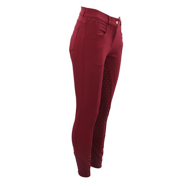 Paardrijbroek La Valencio LVWilhelmina Full Grip Donkerrood