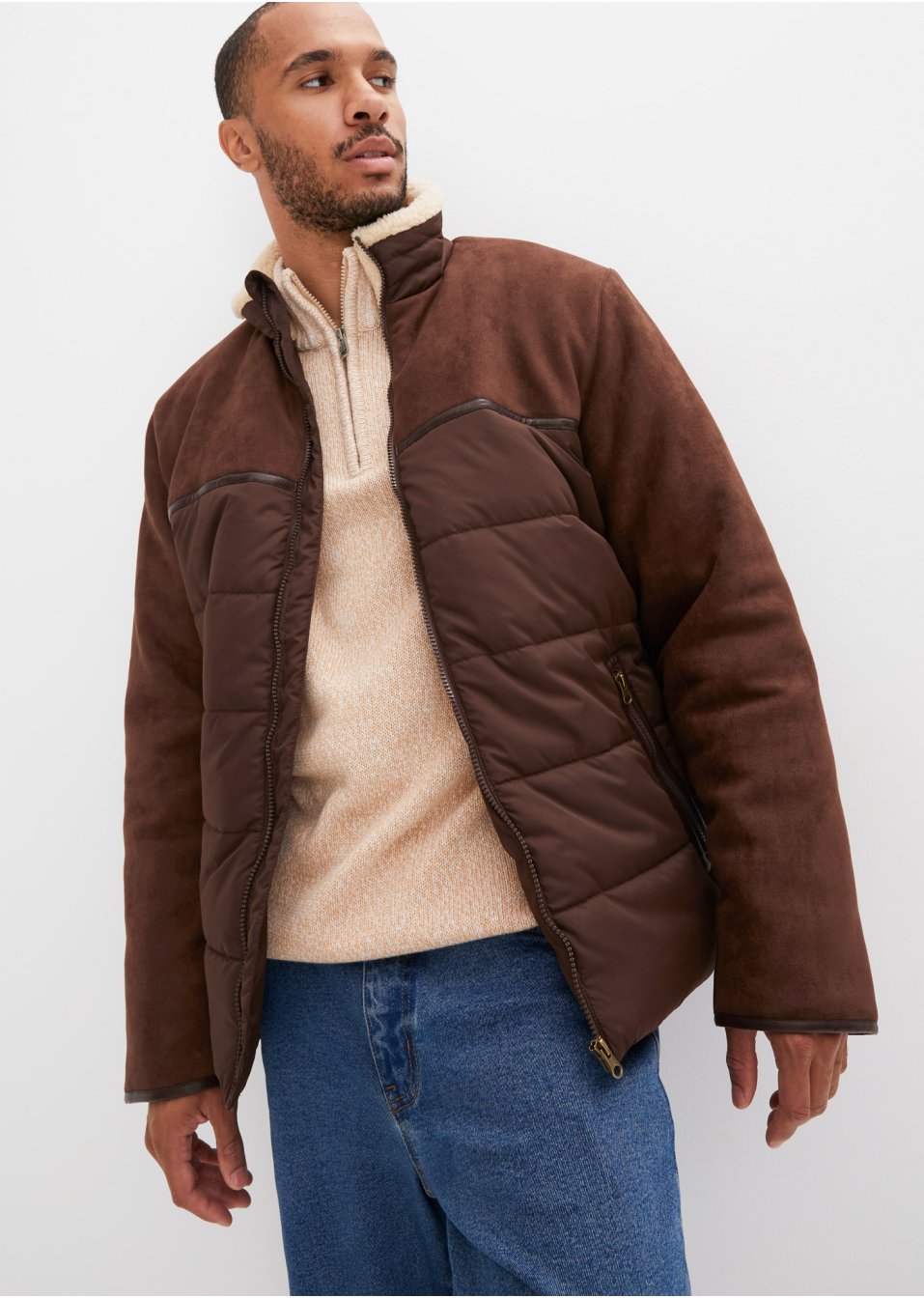 Veste d'hiver en mélange de matière avec polyester recyclé