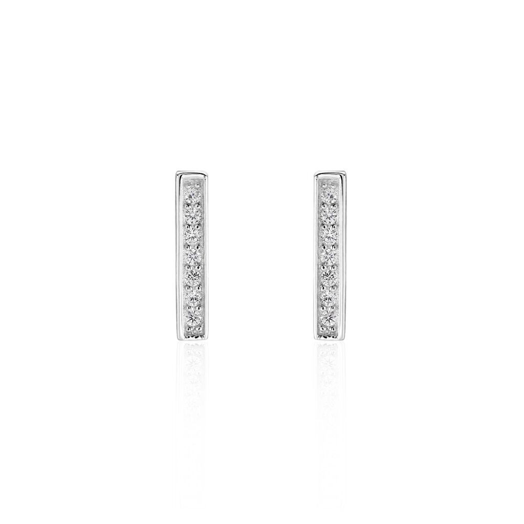 Boucles D'oreilles Puces Argent Blanc Reginus Oxydes De Zirconium