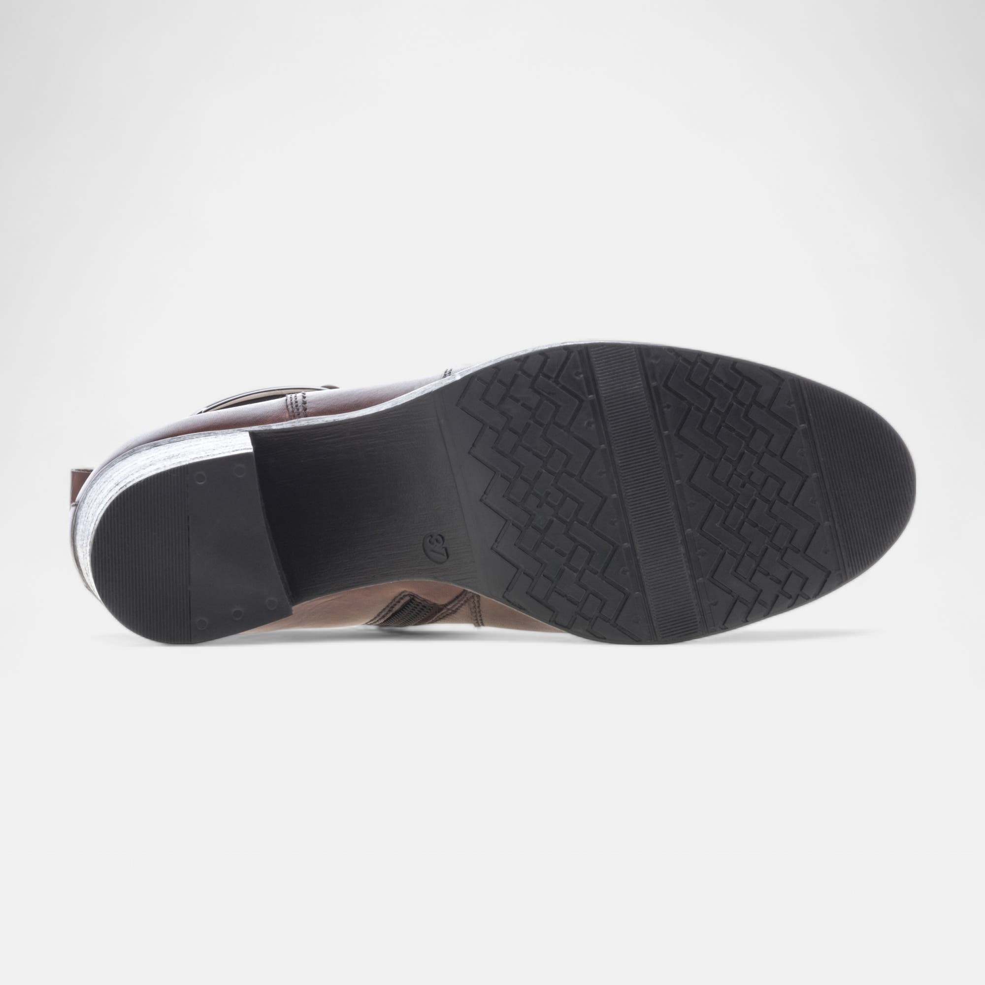 Bottines à talon Femme en cuir cognac