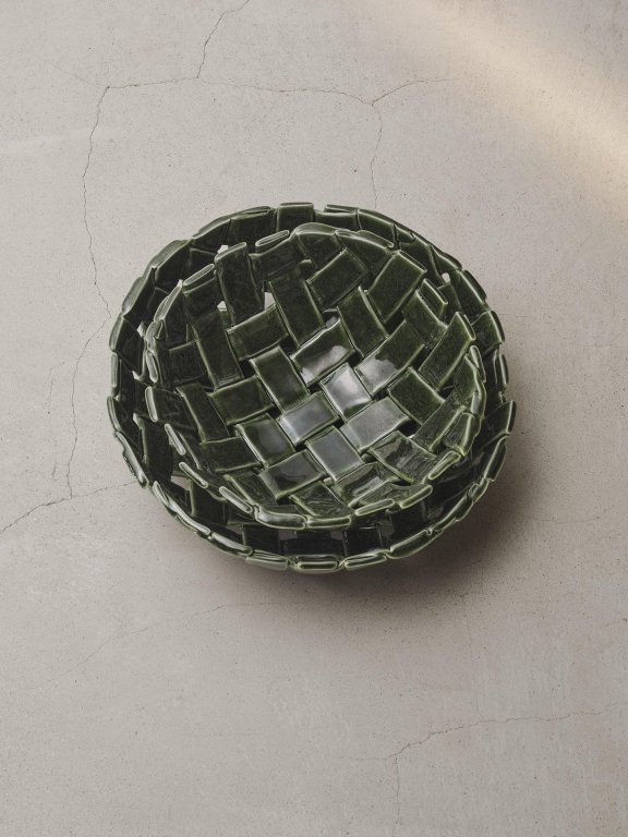 Ferm Living Plait kom Ø30 Emerald Green