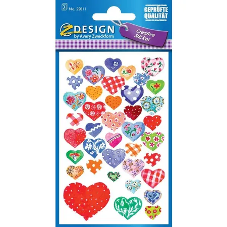 Avery Zweckform Z-Design Deko Sticker, Herzen, 2 Bogen/78 Sticker