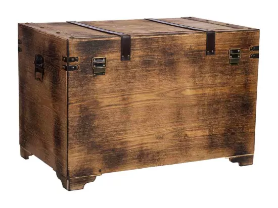 Coffre en bois marron 75x74x51
