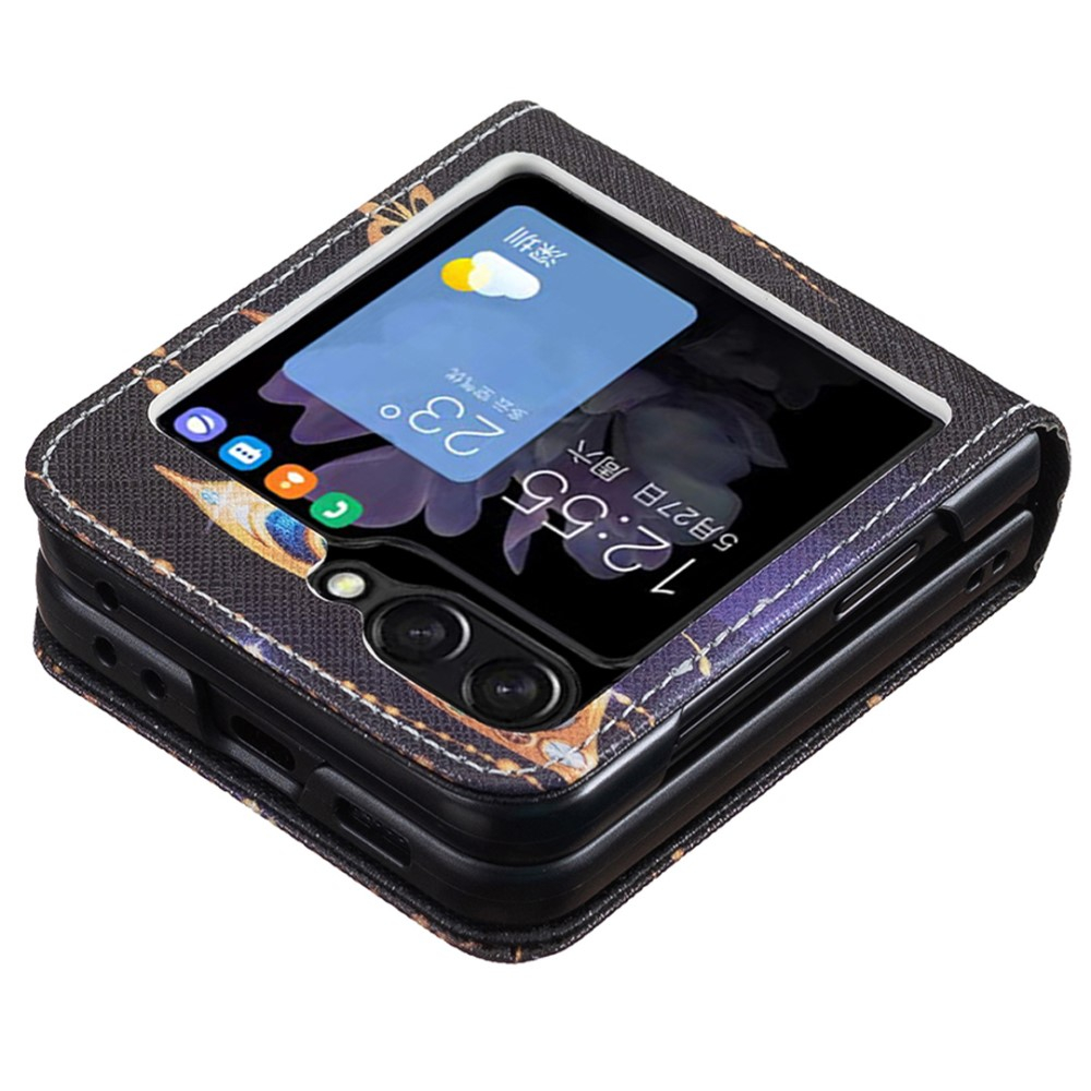 Samsung Galaxy Z Flip7 FE / Z Flip6 Leder Hardcase Schutzhülle - Edler Schmetterling
