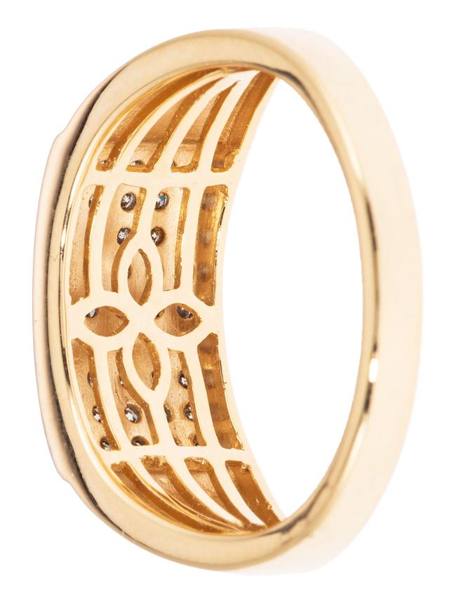 Pavé-Bandring, champagner Brillanten, Silber 925