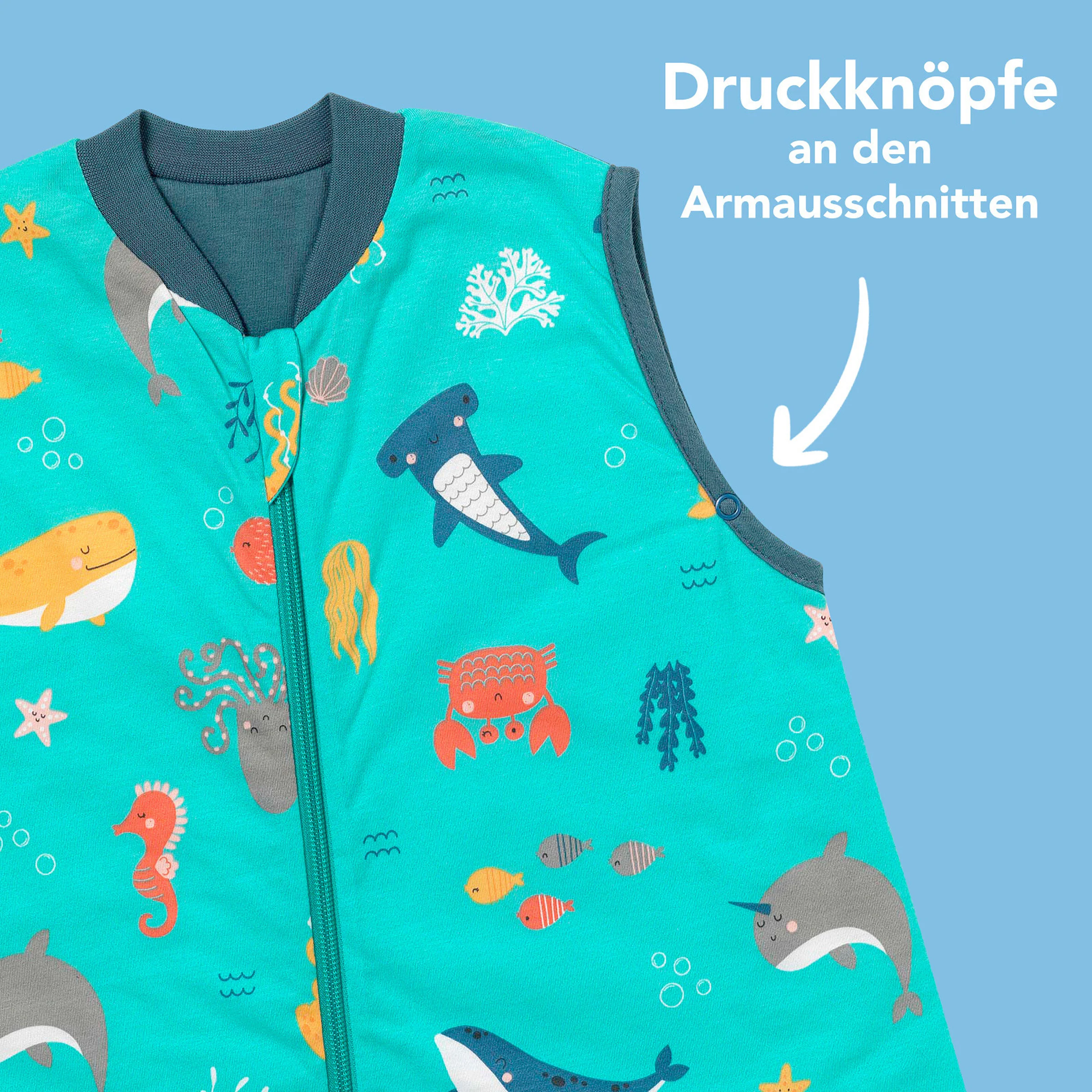schlummersack Schlafsack mit Füßen 1.0 Tog Meerestiere