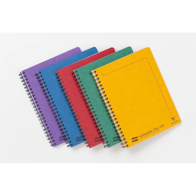 Notemaker+ Europa cahier reliure intégrale A4+ 240 pages détachables perforé 4 trous ligné + marge - Assortiment A