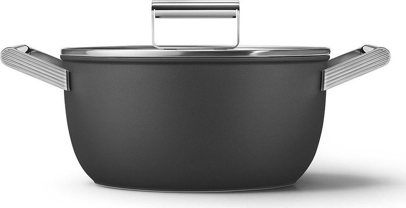 Smeg CKFC2411 Kookpan Zwart 24 cm tot 250 graden - Inclusief deksel