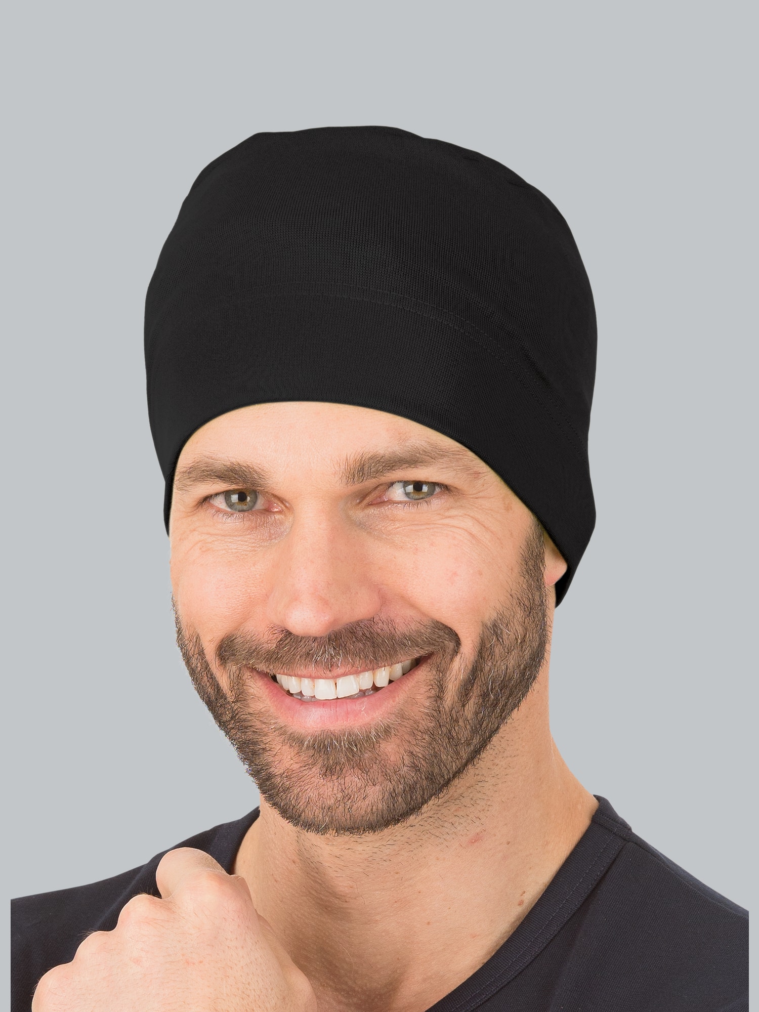 Soft-Cap aus Viskose Schwarz