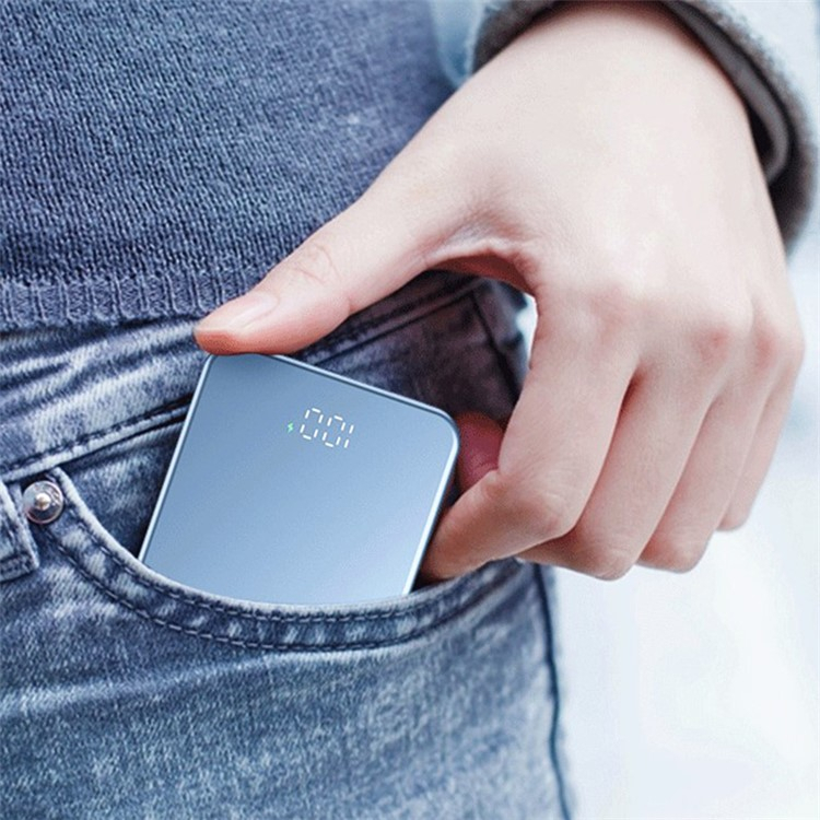 (20W) 5000mAh Magnetische Alu Qi Wireless MagSafe USB C Powerbank Ladegerät - Blau